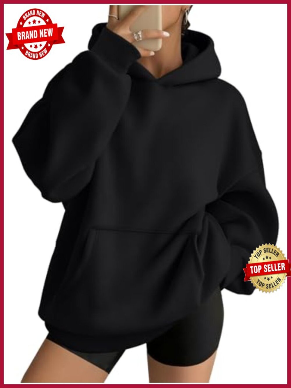 Oversized Hoodie 100% Polyester Pullover Pocket Long Sleeve